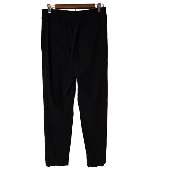 Athleta Women's Jogger Pants Size 4 Black Straight Leg Nylon Pockets Ankle Split - Picture 2 of 7